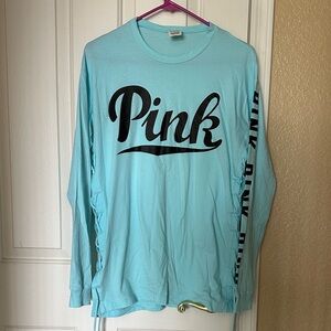 PINK Victoria's Secret Aqua Long Sleeve Tee